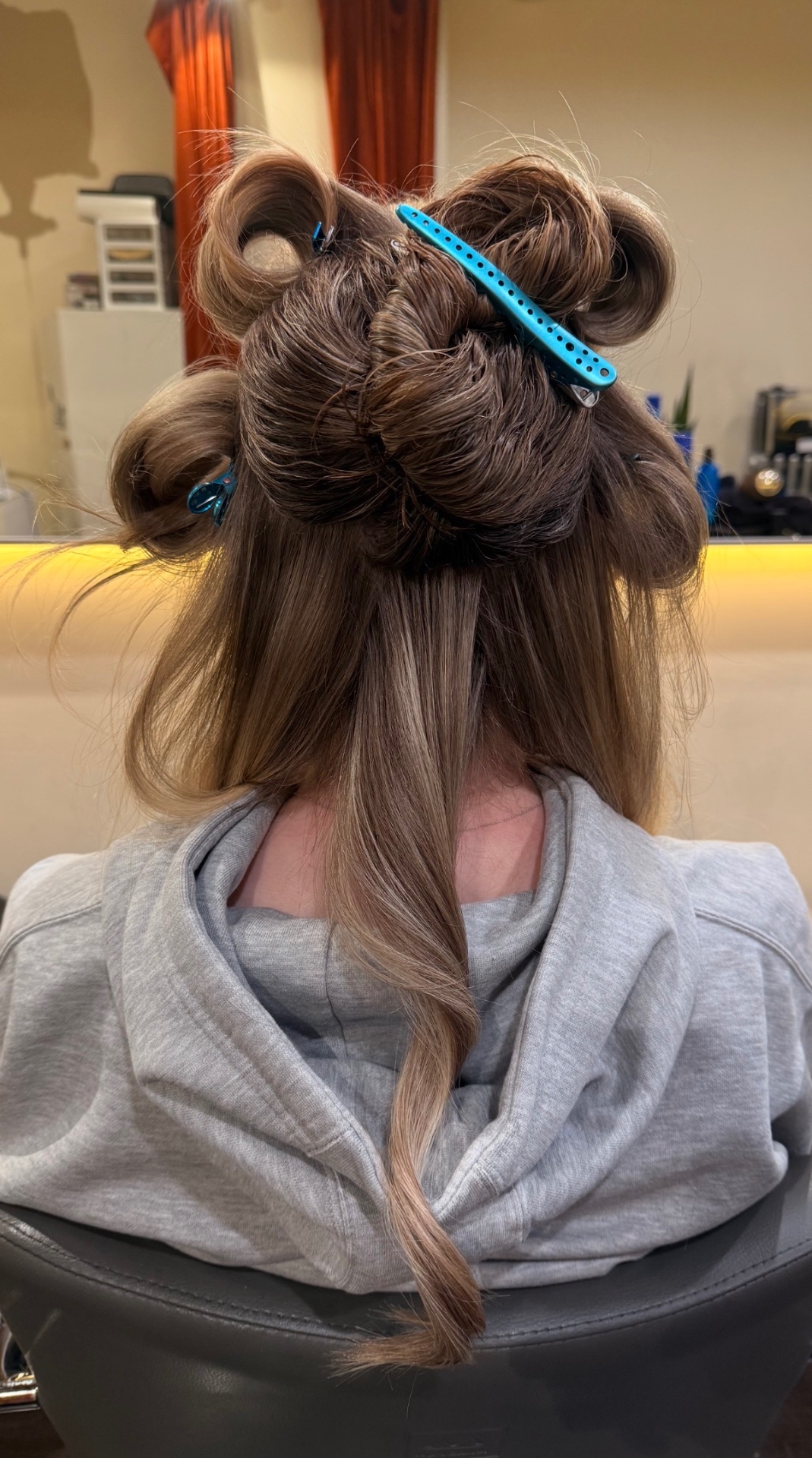 Prep set with sectioning clips before styling